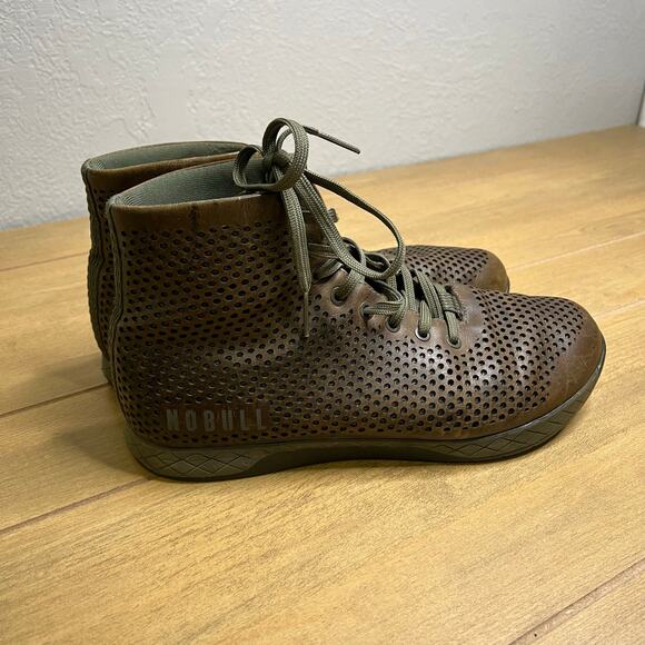 NOBULL High Top Trainer Brown Perforated Leather Shoes Mens 11 main image 9